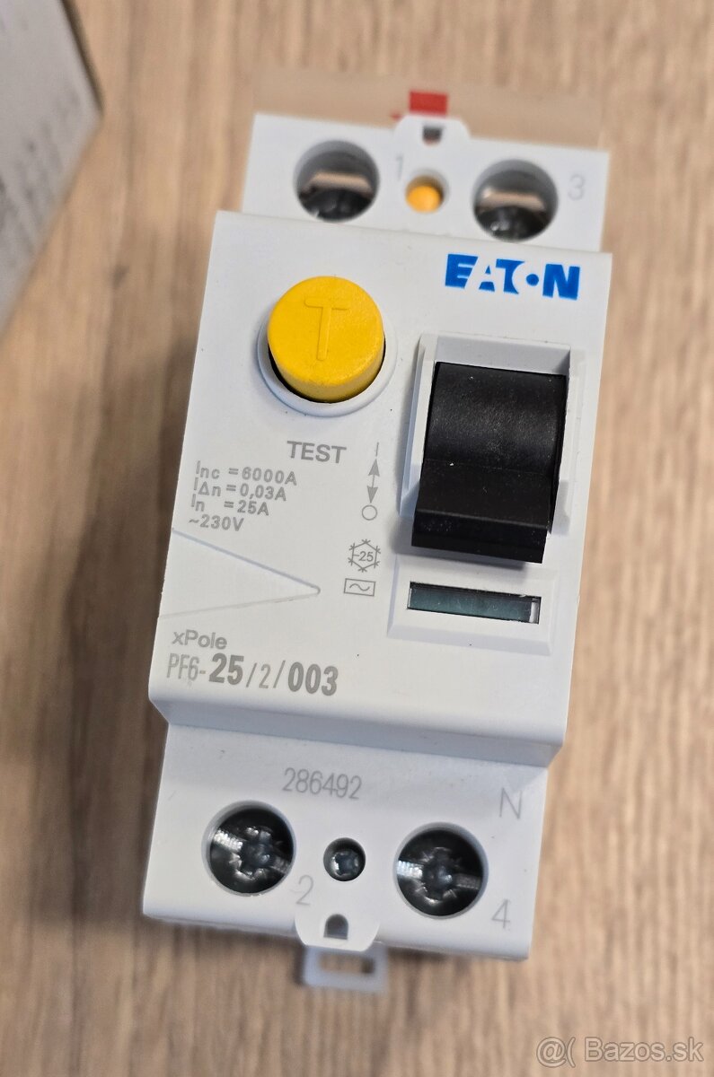Predám Prúdový chránič EATON 25A/30mA typ AC
