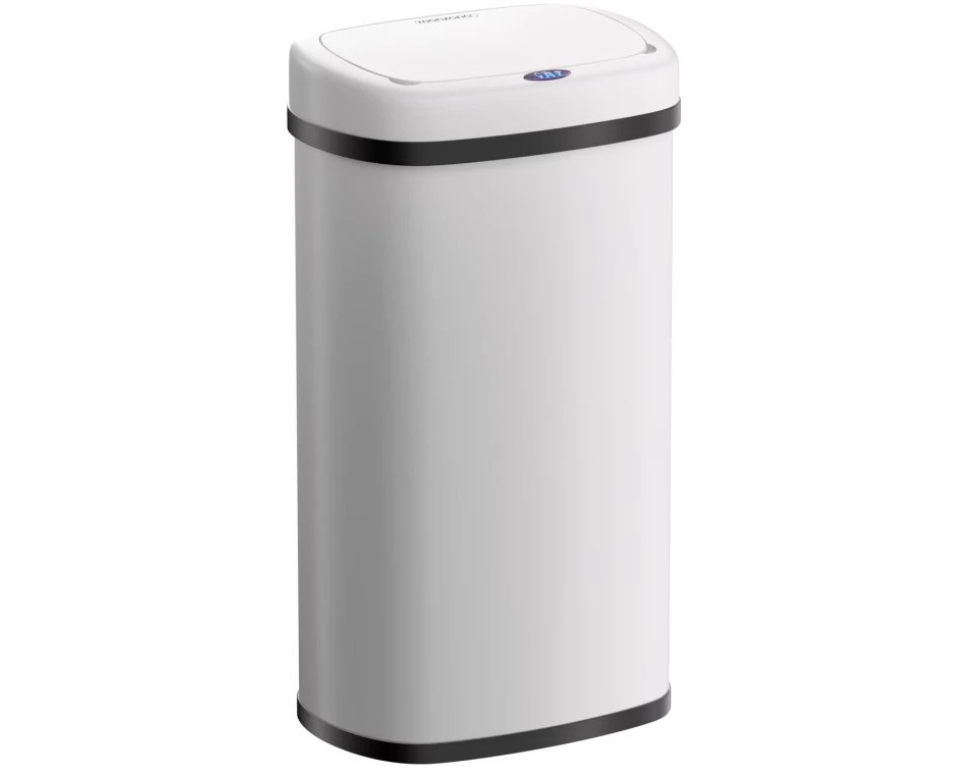 Bezdotykový hranatý odpadkový kôš s USB 58 L - biely