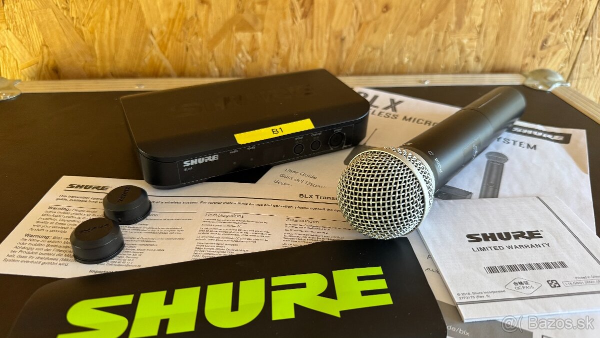 Shure BLX PG58 – 2 ks + 12U rack Thomann + racková predlžova