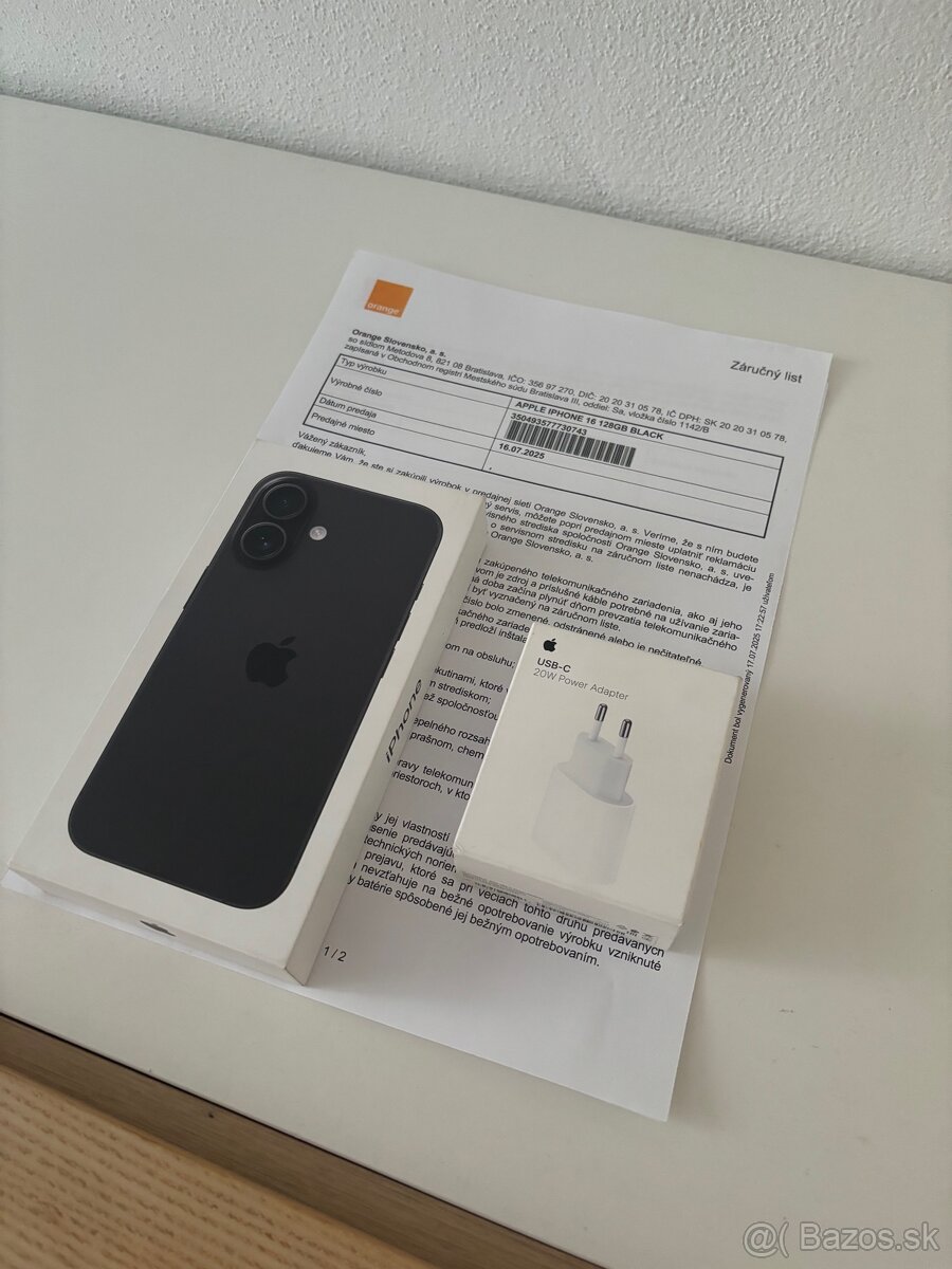 Apple iPhone 16 128gb čierny