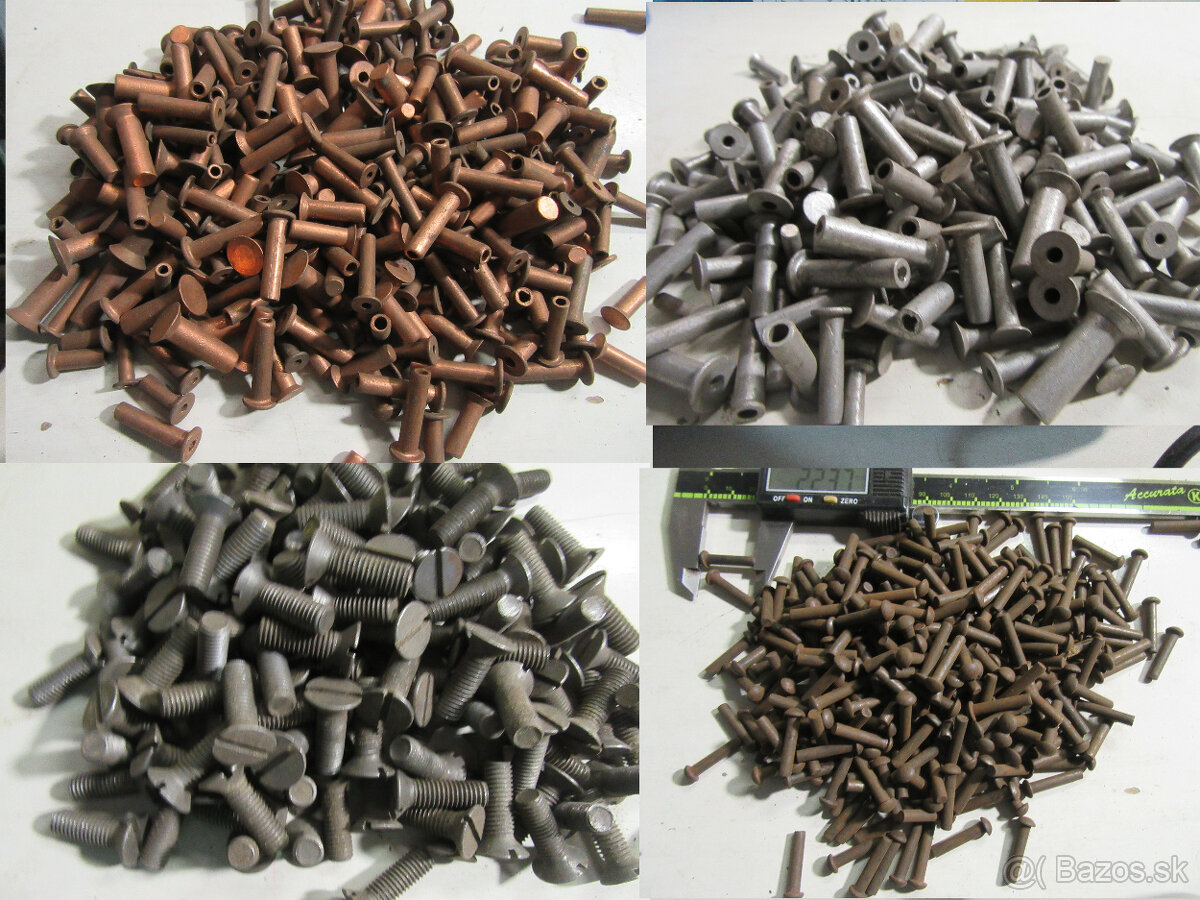 Nity,medené,hliníkové ocelové,a rozne skrutky,šroby