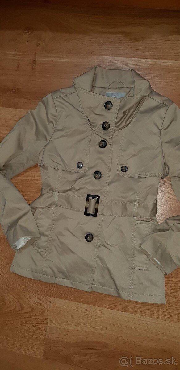 Prechodný krémový kabát H&M 36