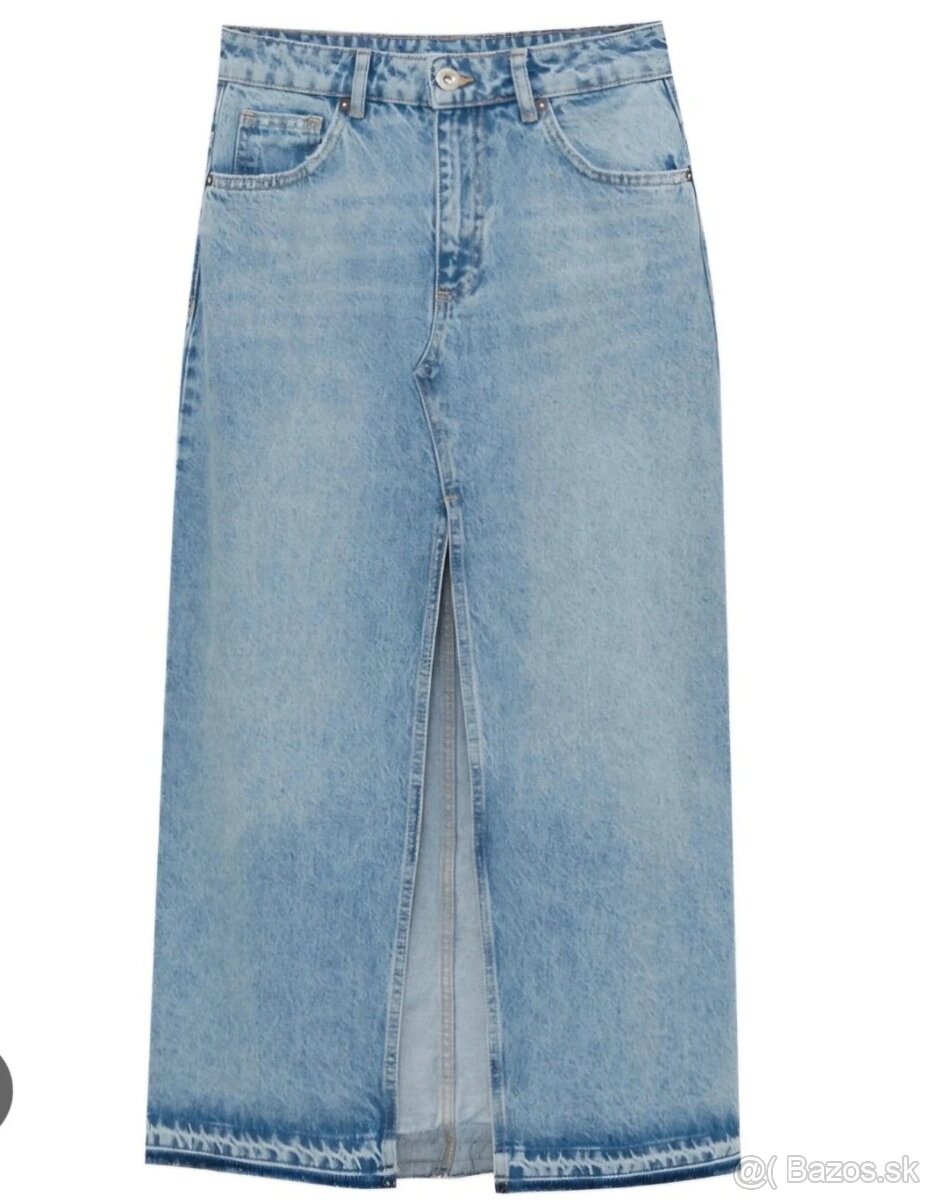 Rifľová maxi sukňa