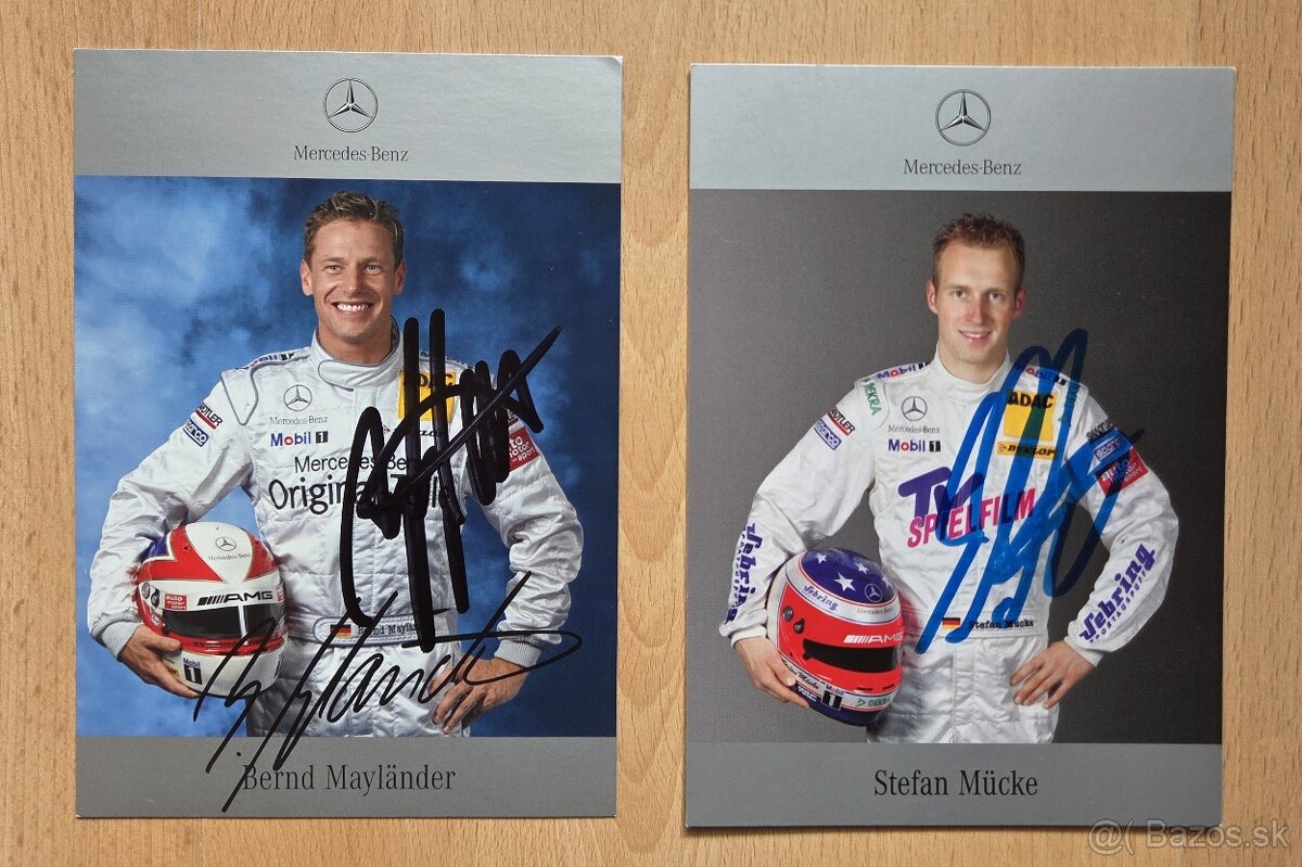 Bernd Mayländer a Stefan Mücke Mercedes DTM autogram