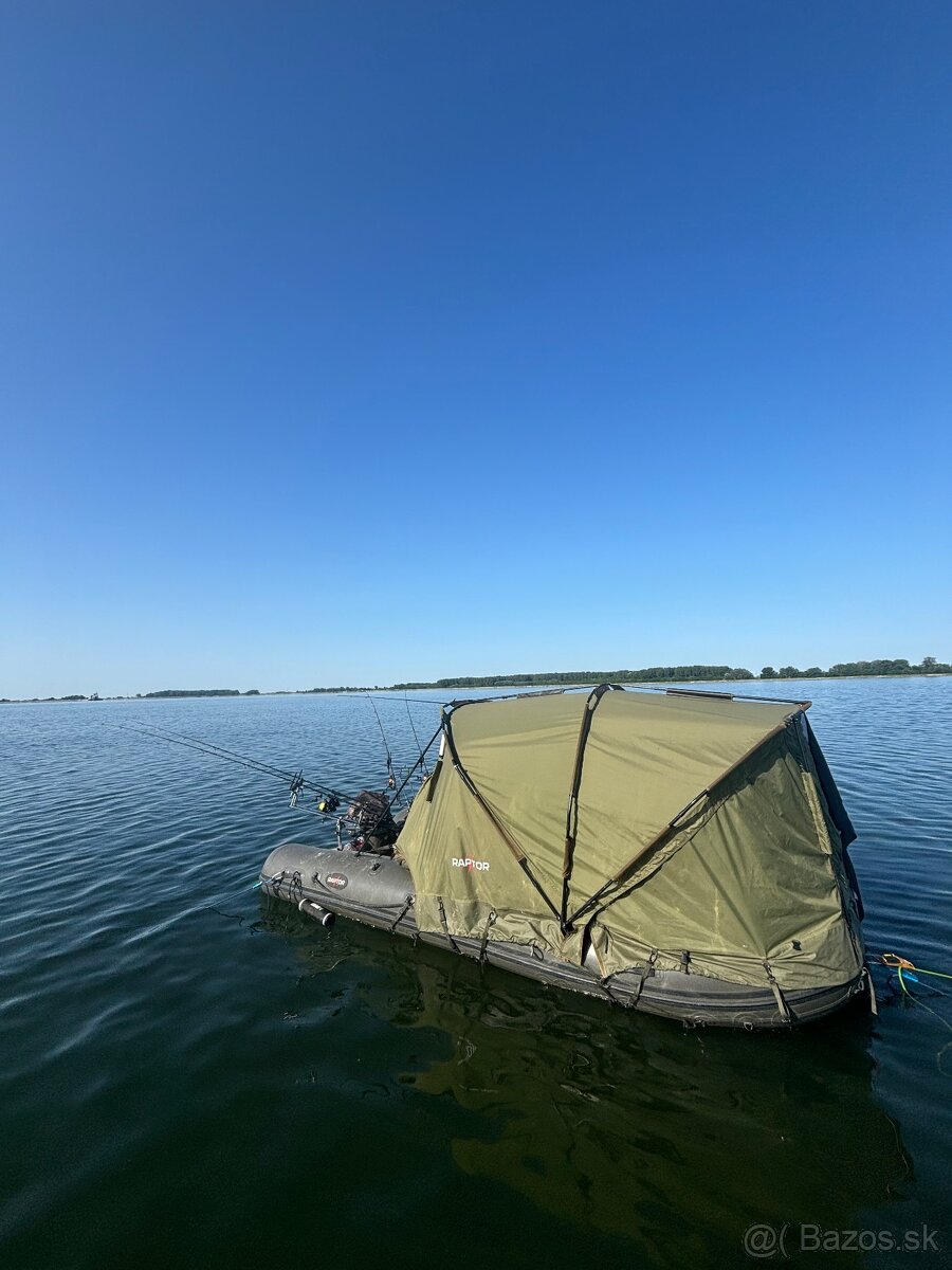 Komplet čln Raptor 470 +bivak,spanie,vozik,motor