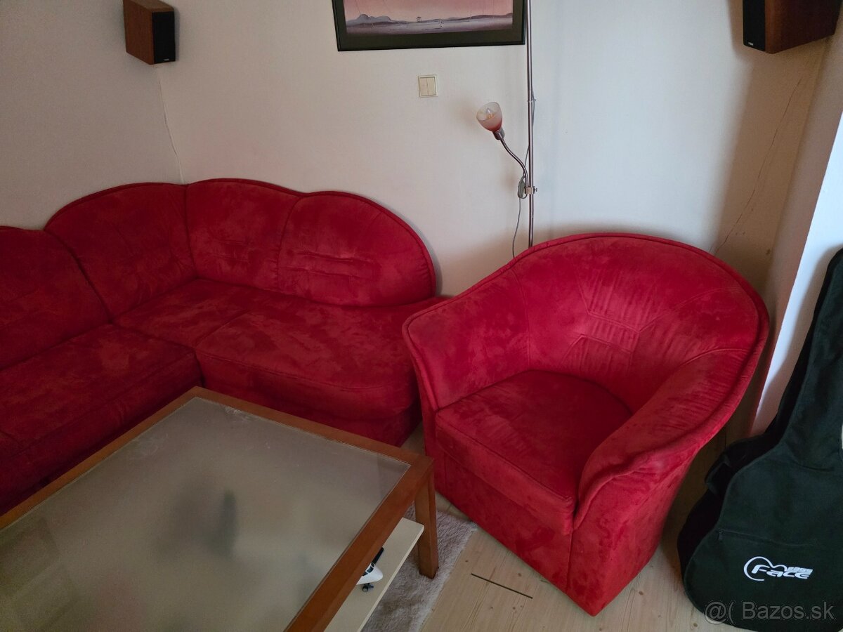 Rozkladací gauč s kreslom