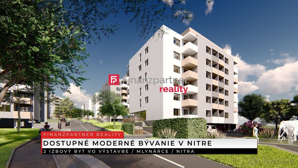 2 izbový byt 54 m² v novom projekte, Mlynárce, Nitra