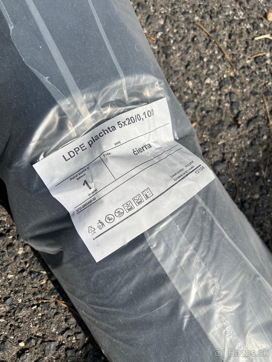 Stavebná zakrývacia fólia LDPE 5 m × 20 m, 100 µm – izolačná