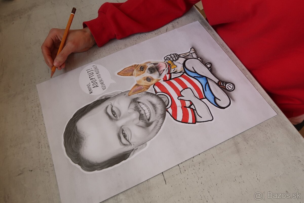 Kreslený portrét či karikatúra?