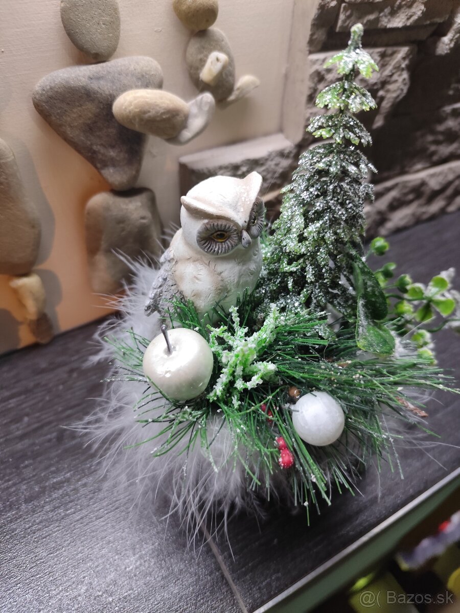 Vianočná dekorácia sovička