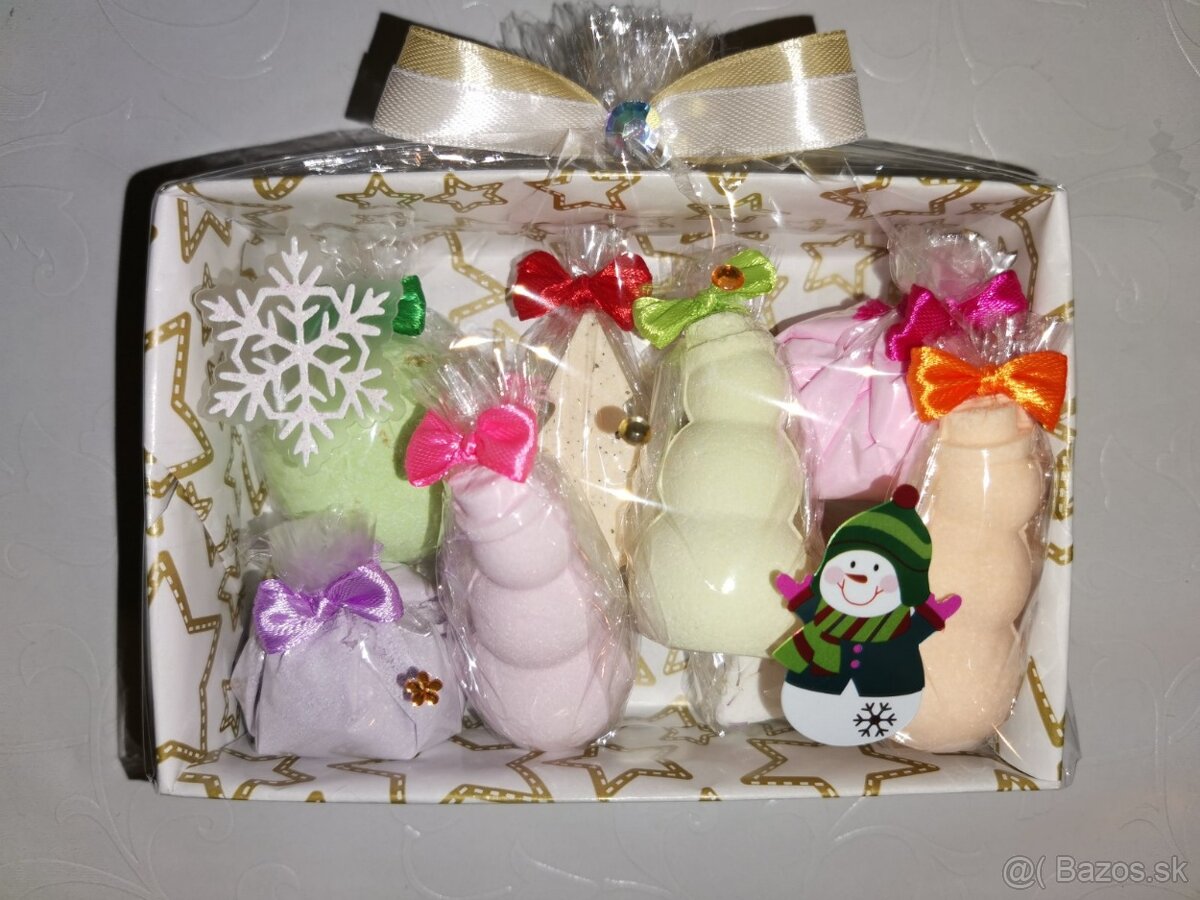 Malá darčeková Vianočná sada šumiviek do kúpeľa
