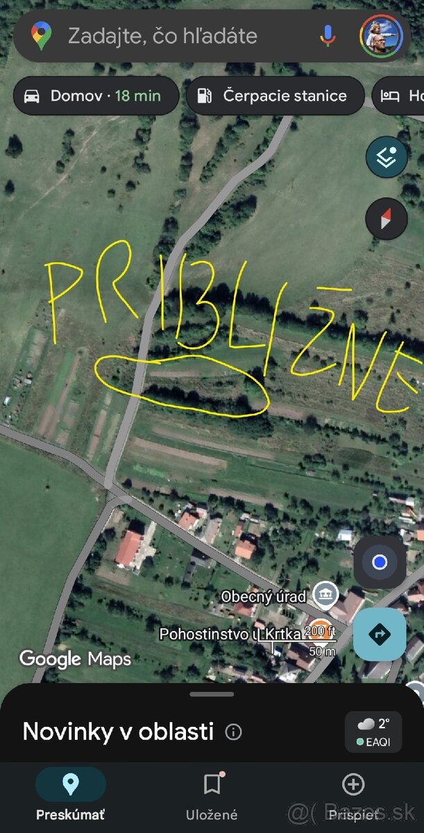 Predám pozemkom, obec Nevolné