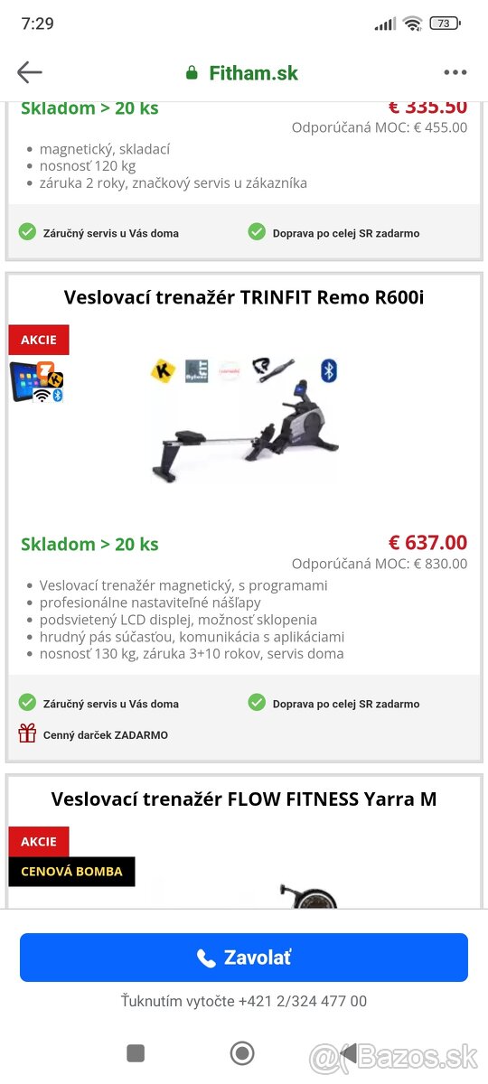 Veslovaci trenažér