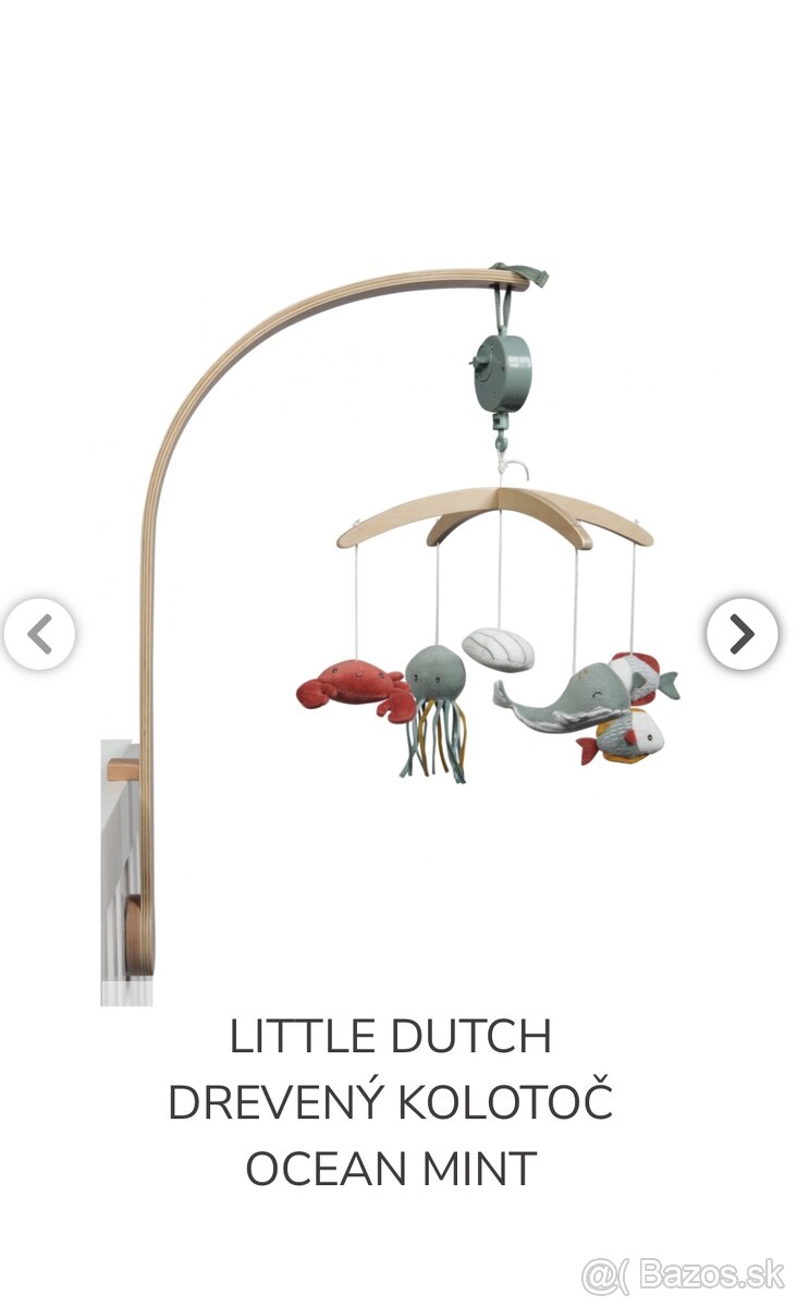 Little Dutch drevený kolotoč nad postieľku Ocean mint