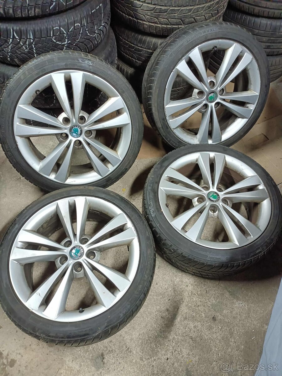 4ks alu disky orig. Škoda 5x112 R18 + pneu
