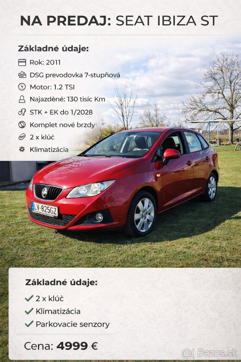 Seat Ibiza ST, DSG automatická prevodovka,