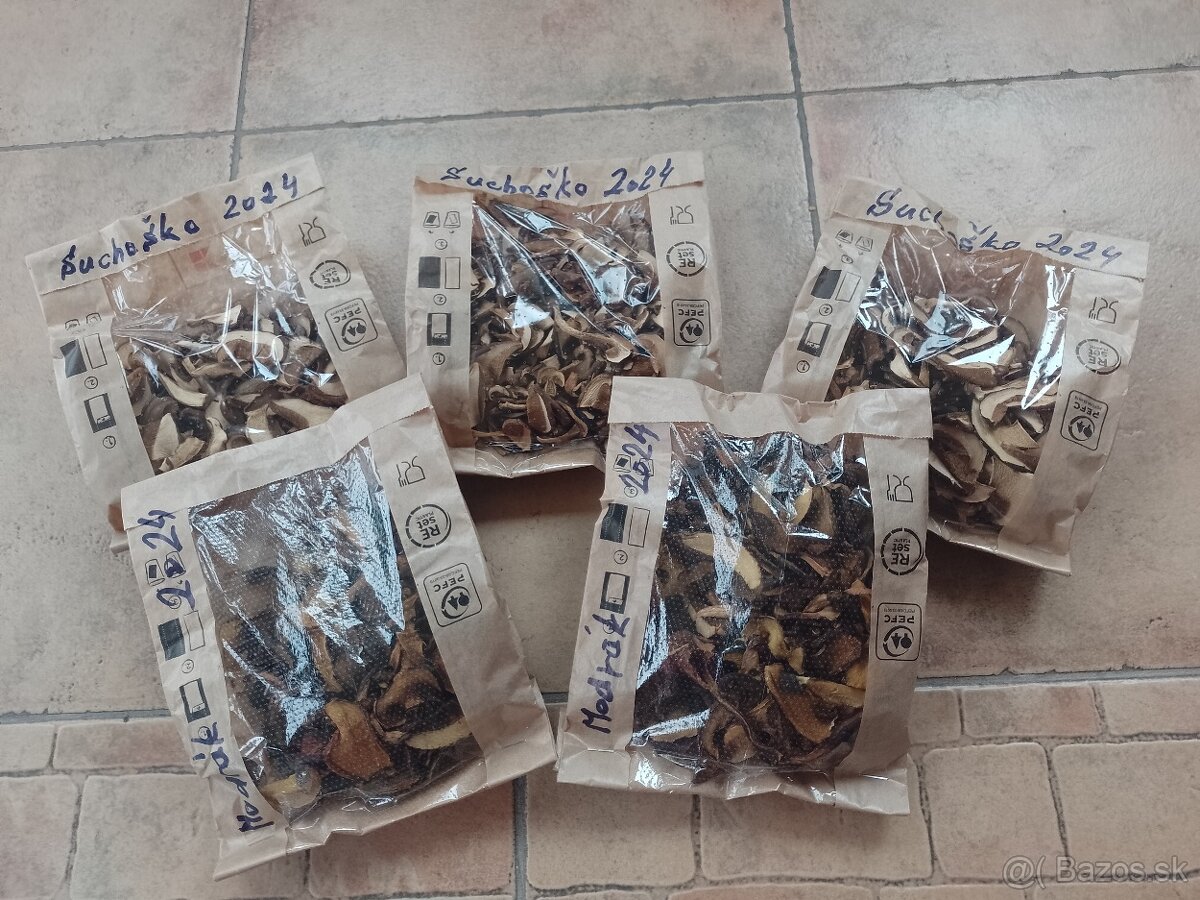 Sušené huby 5balikov250gr/13€+posta