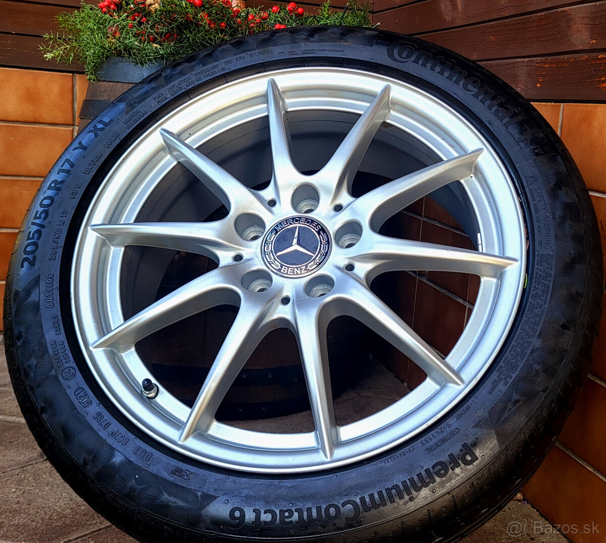 elektróny R17 5x112 orig. Mercedes B + CLA + A senzory tlaku