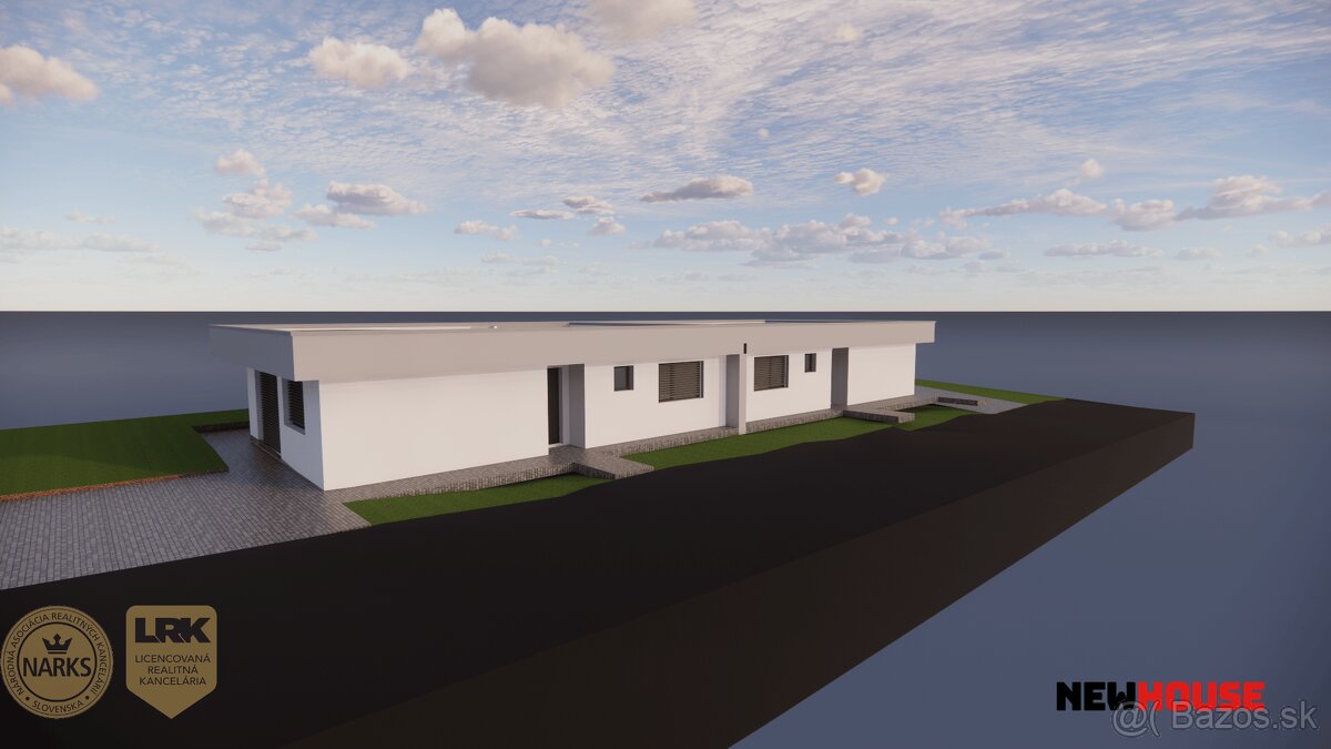 Novostavba 4i bungalovu (RD1) s pozemkom 281 m² v novej čast