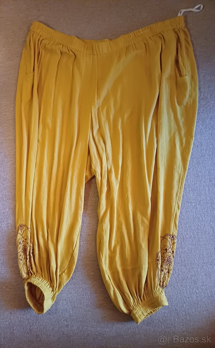 Zlte vzdušné nohavice pre moletky xxxl