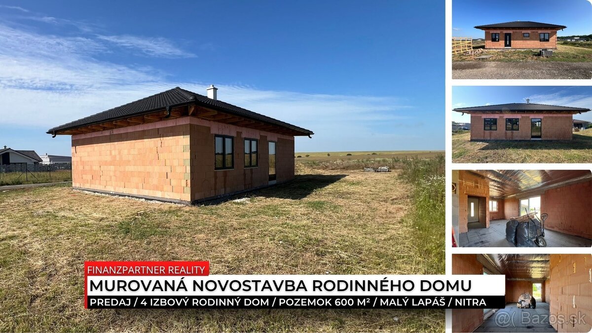 4 izbový rodinný dom, pozemok 600 m², Malý Lapáš, Nitra
