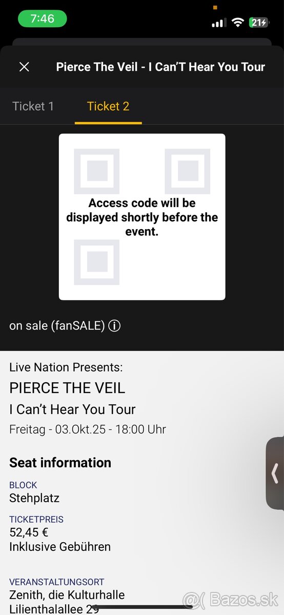 Pierce the veil tickets/listky