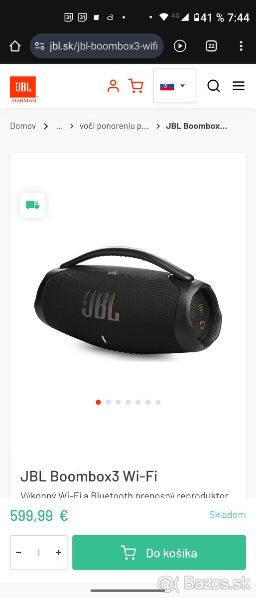 Predám boombox 3 wifi nerozbaleý