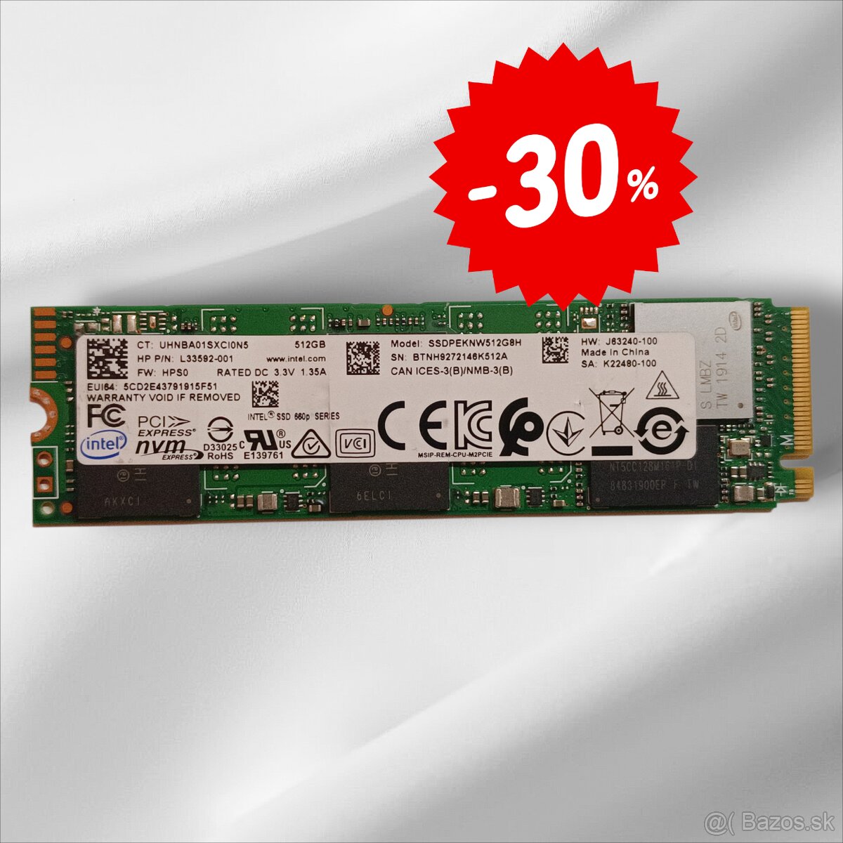 Intel 660p 512 GB NVMe SSD – Gen3 x4