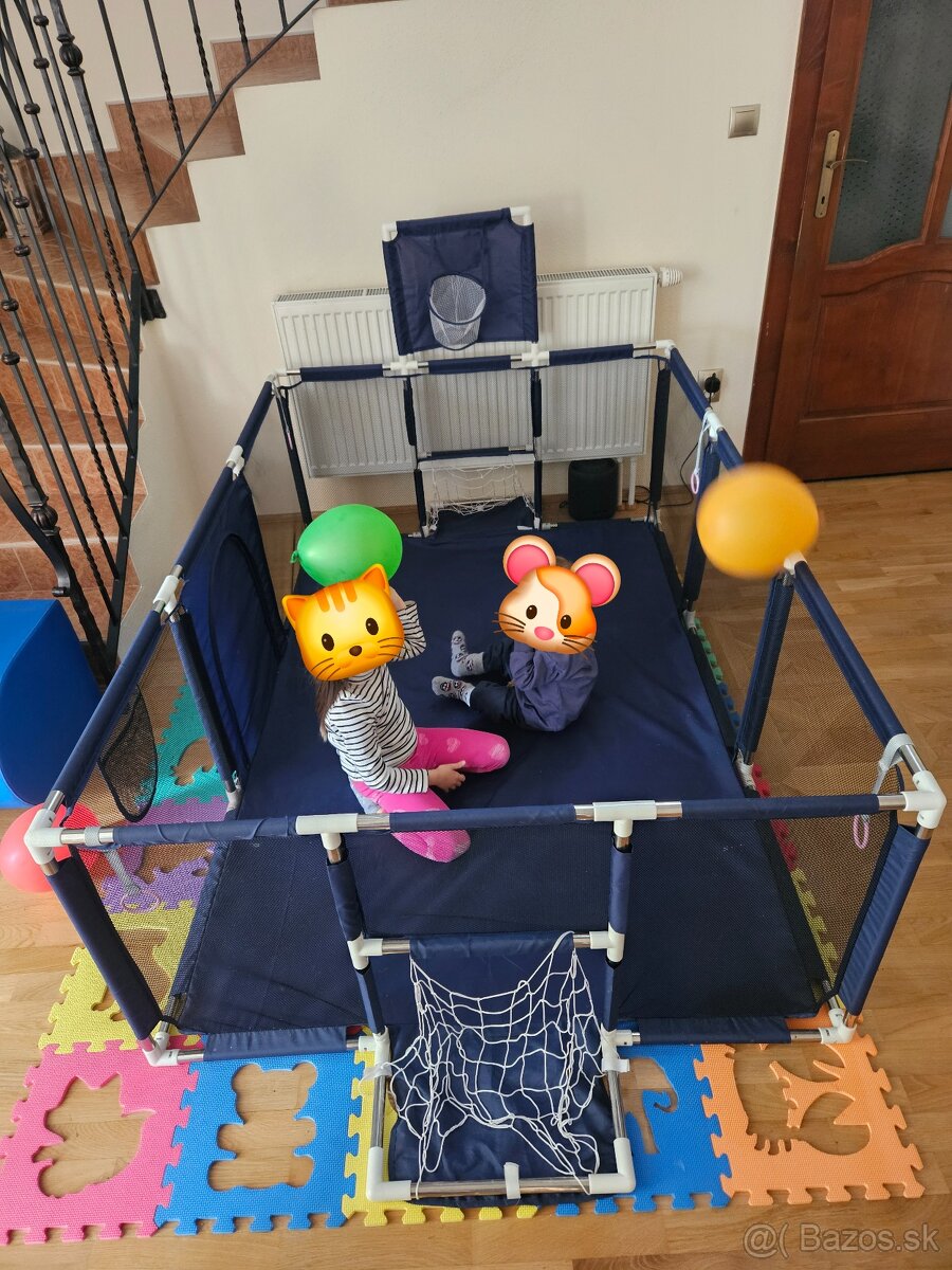 Detská XXL ohrádka s bránkami a basketbalom