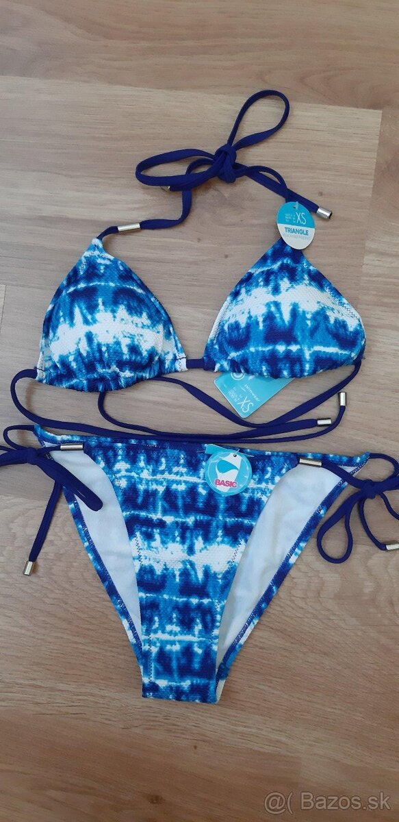 Dámske modro-strakaté plavky XS/S