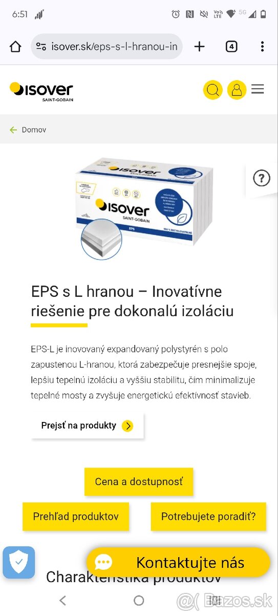 Polystyren Isover EPS 70F-L 150 s L hranou (15cm)