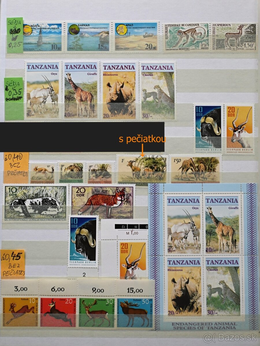 Známky - fauna - bez pečiatky