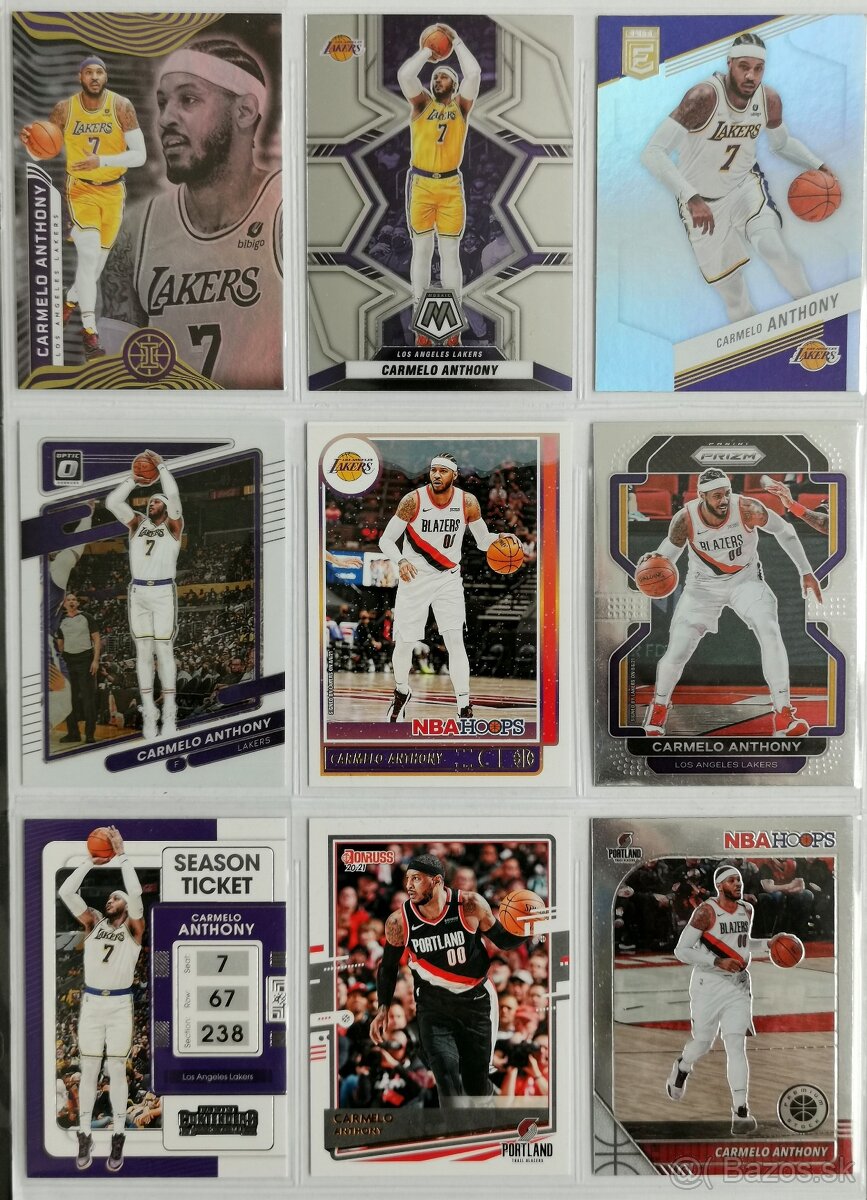 Kartičky NBA - Carmelo Anthony (12 kariet)