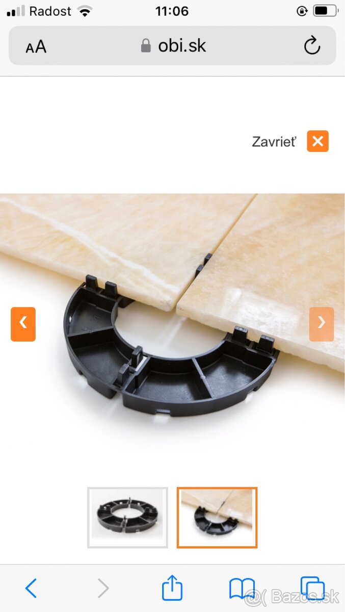 Terč pod dlažbu kruhový čierny 14 mm x 148 mm