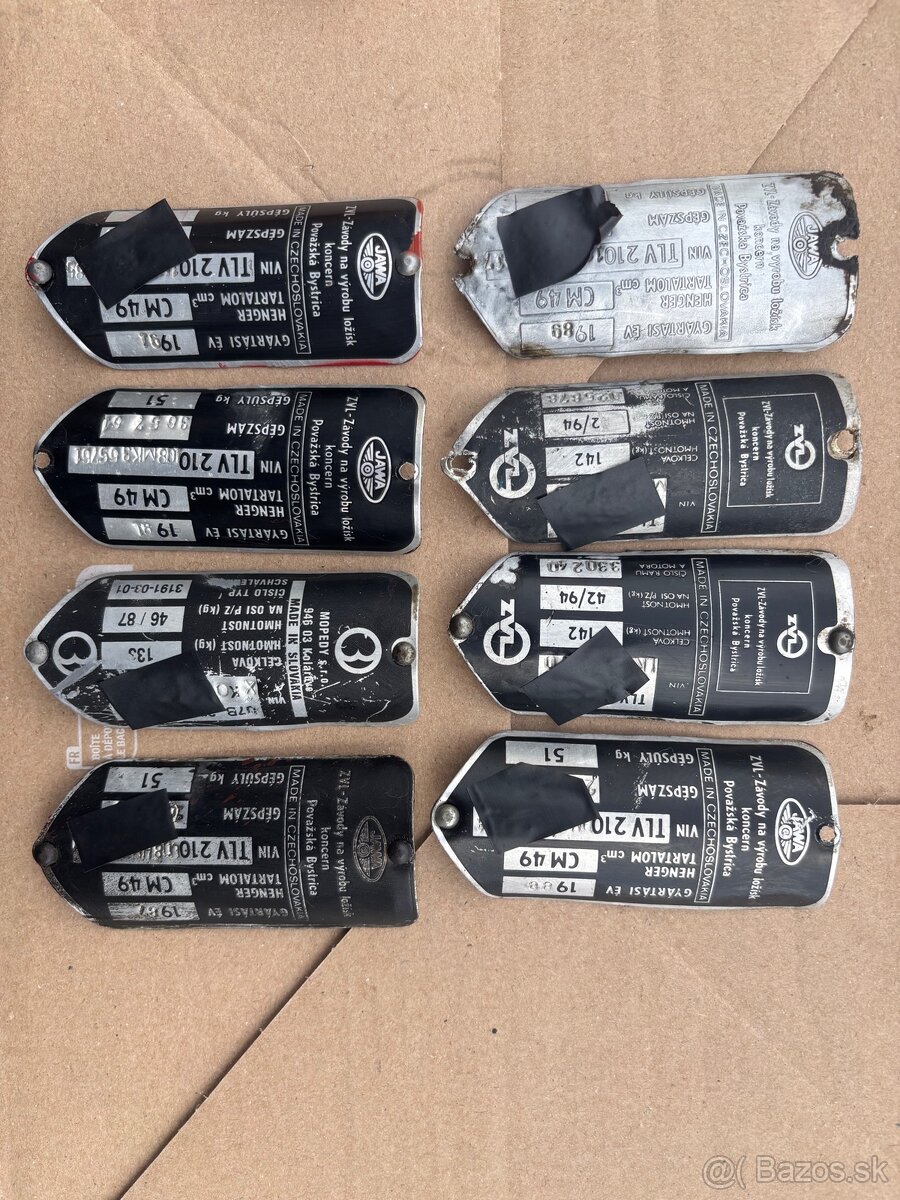 Babetta 210/215/225 štítky