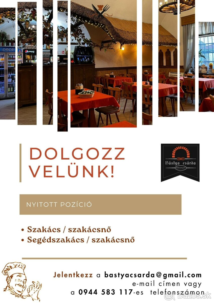 Kuchár do zabehnutej maďarskej reštaurácie v Komárne