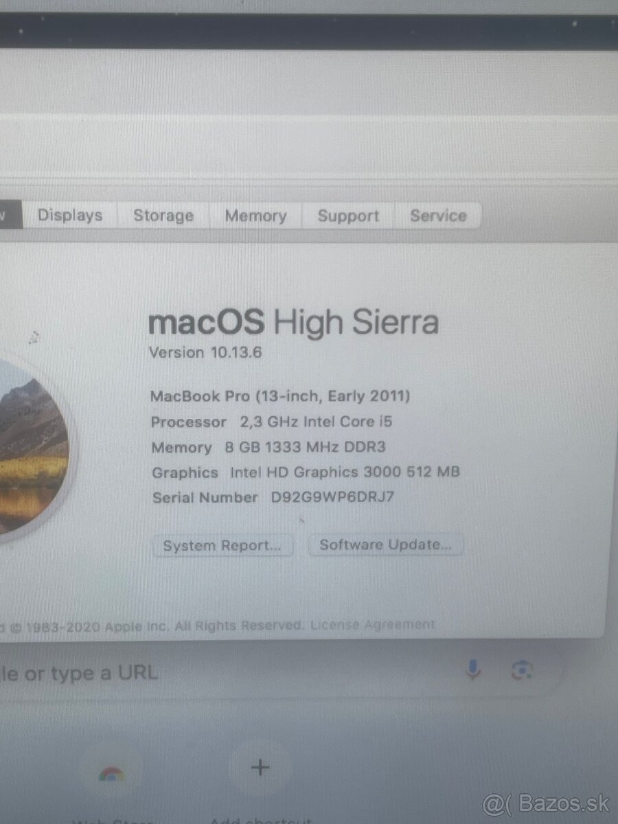 MacBook pro 13 early 2011 2,3ghz i5 8gb ram