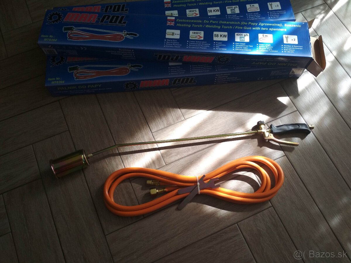 Plynový horák 85 cm ,dĺžka hadice 5 metrov-nový