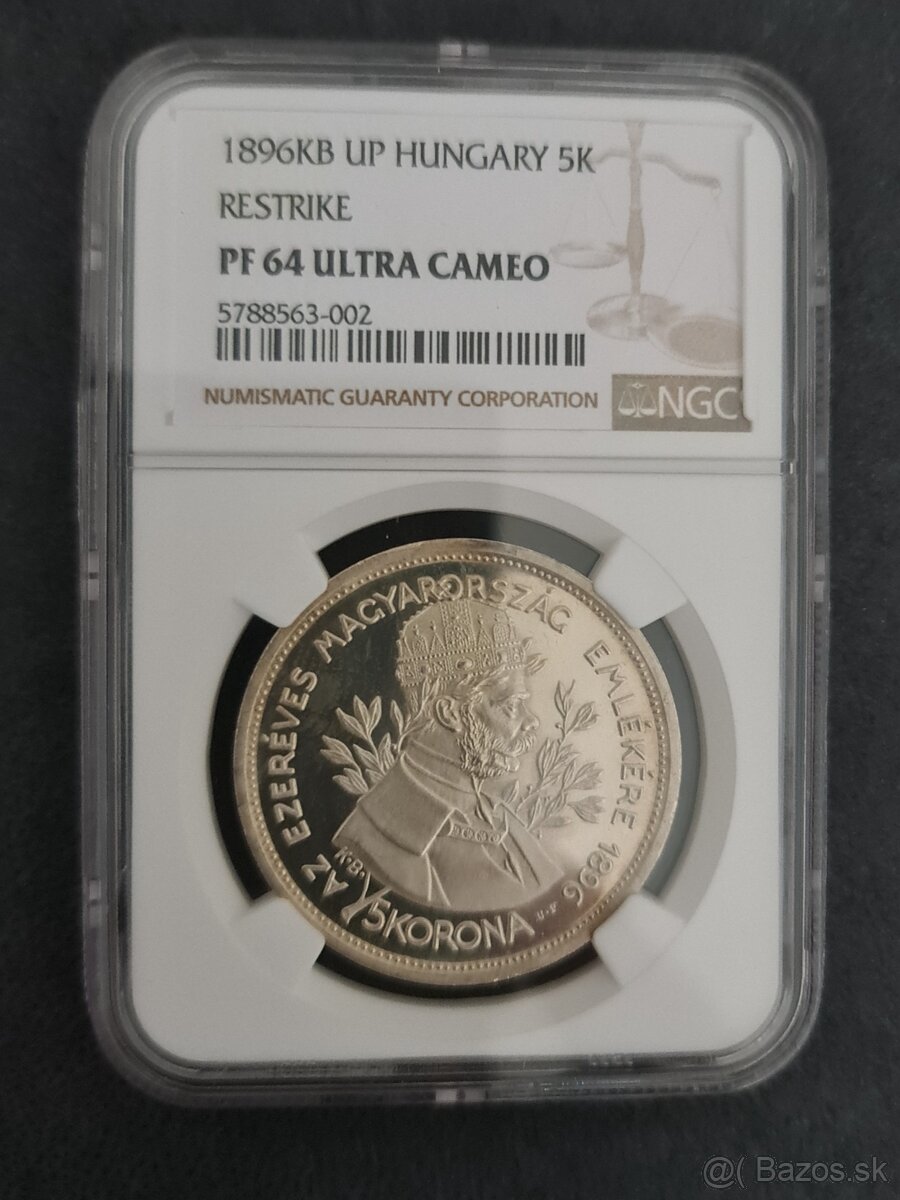 5 koruna 1896KB UP - PF 64 ULTRA CAMEO