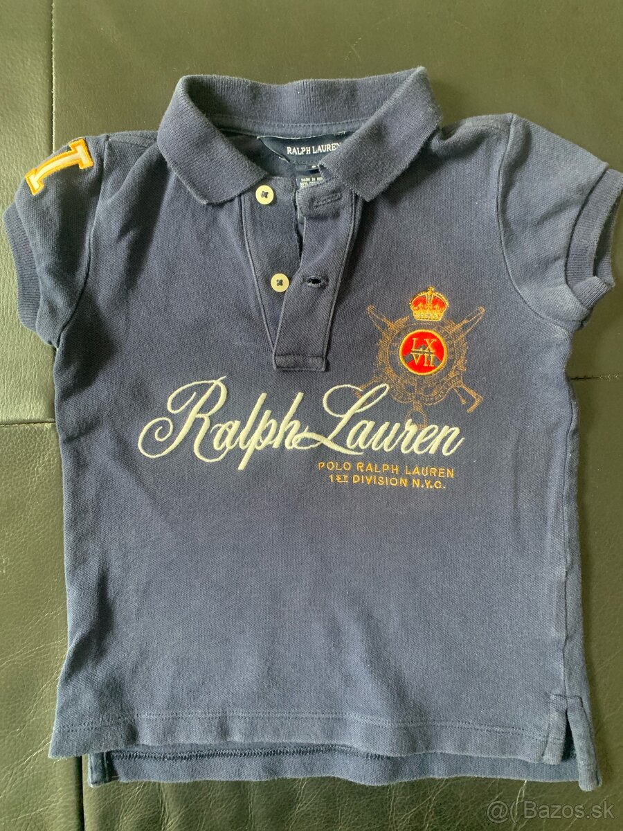 Detské triko, Polo, RL, modré, 3 roky