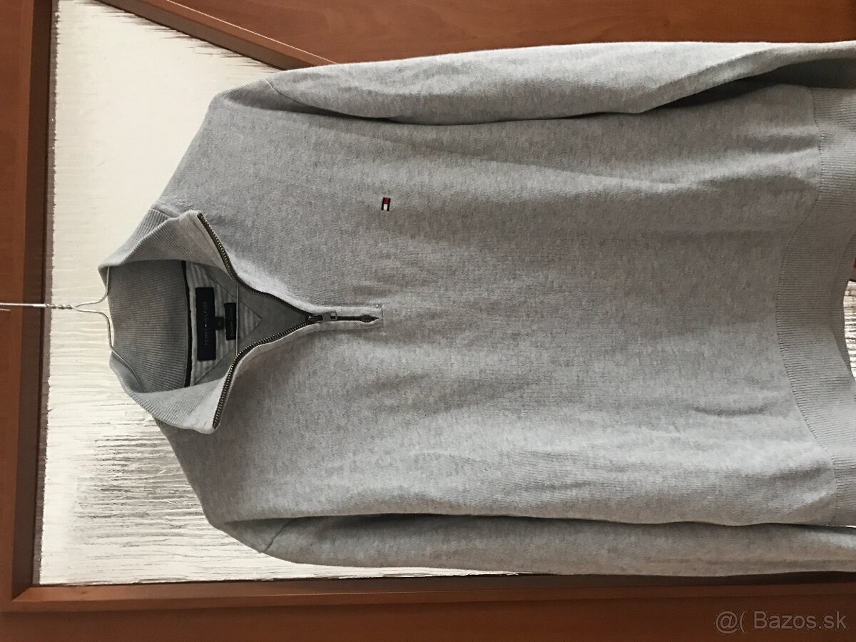 TOMMY HILFIGER originál sivý pánsky svetrik XL