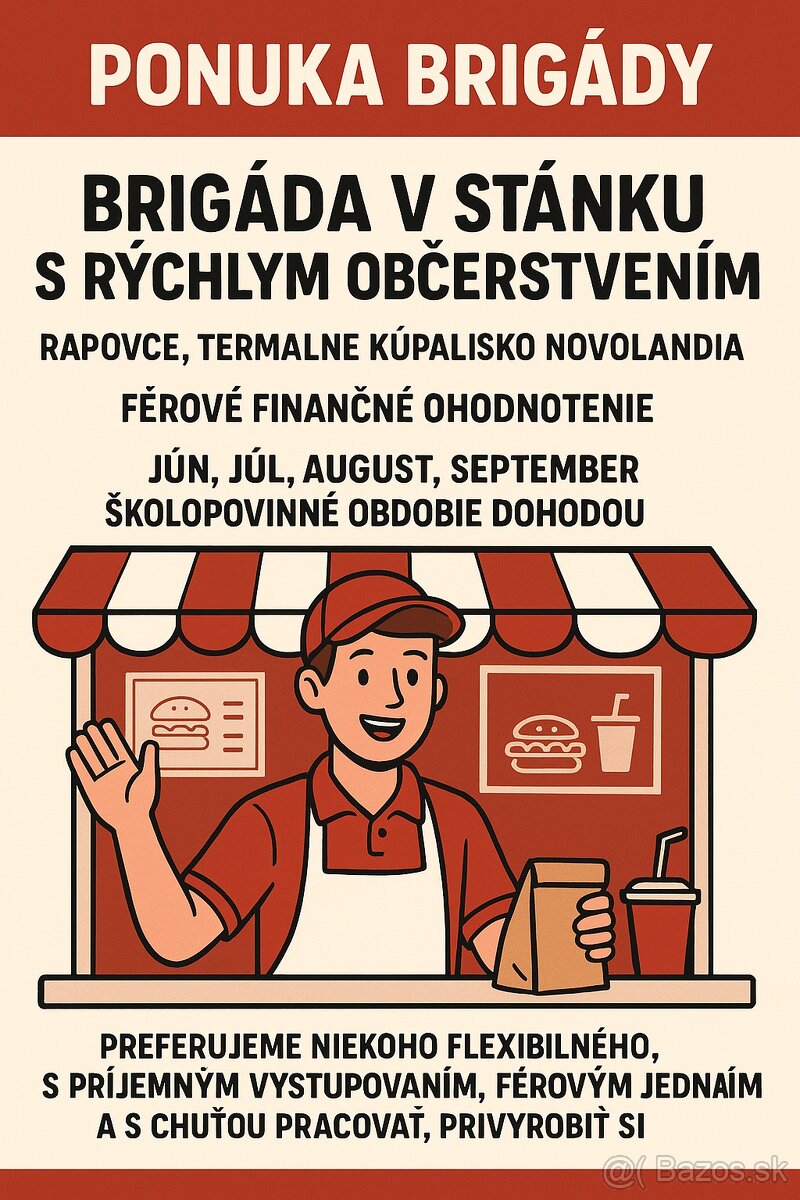 Brigáda v stánku s občerstvením