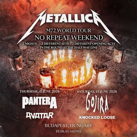 Metallica world tour Weekend Budapest 11. jún a 13. Jún 2026