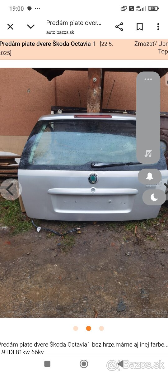 Predám piate dvere škoda Octavia 1