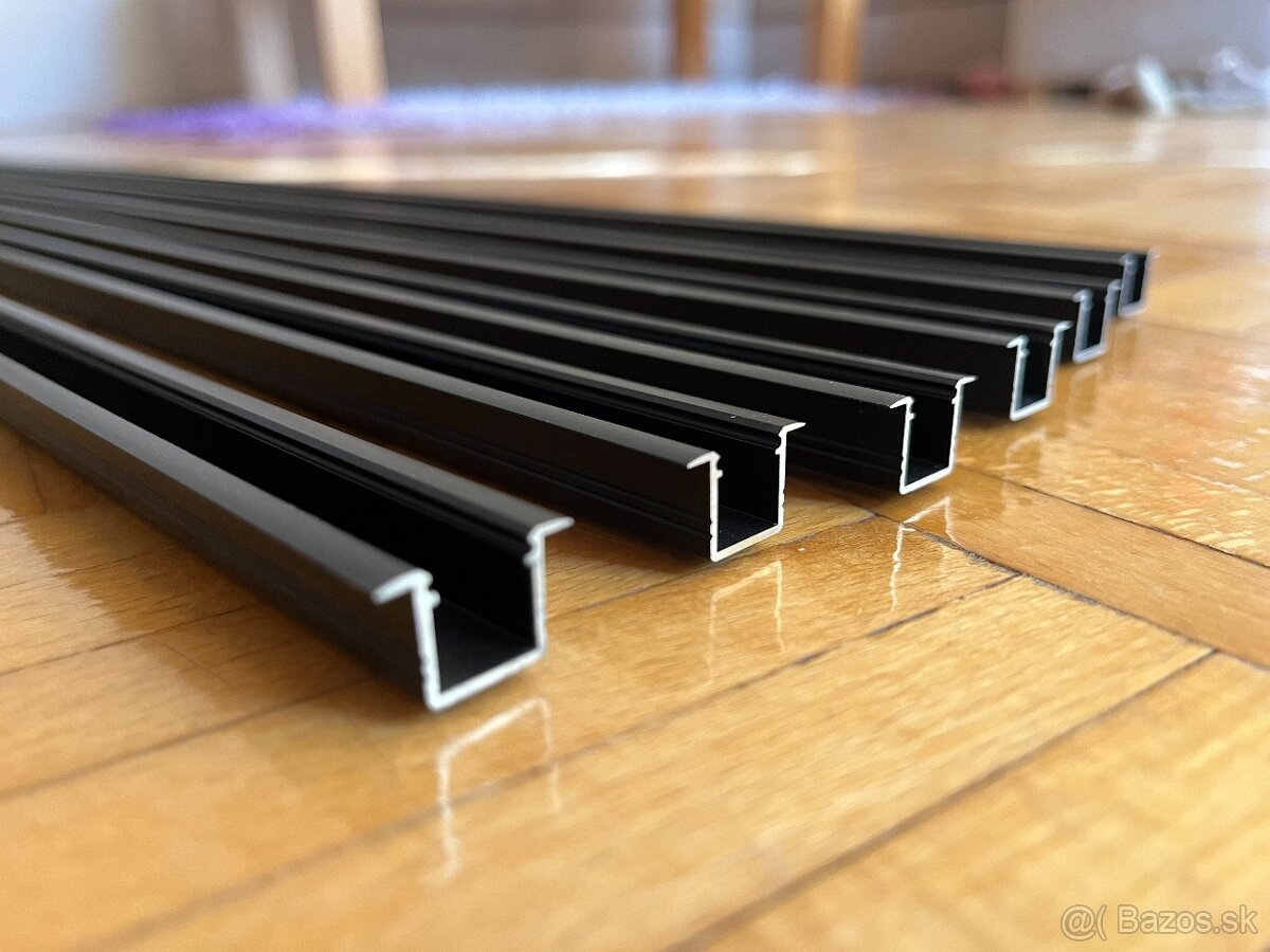 Čierna hliníková lišta pre LED pásik