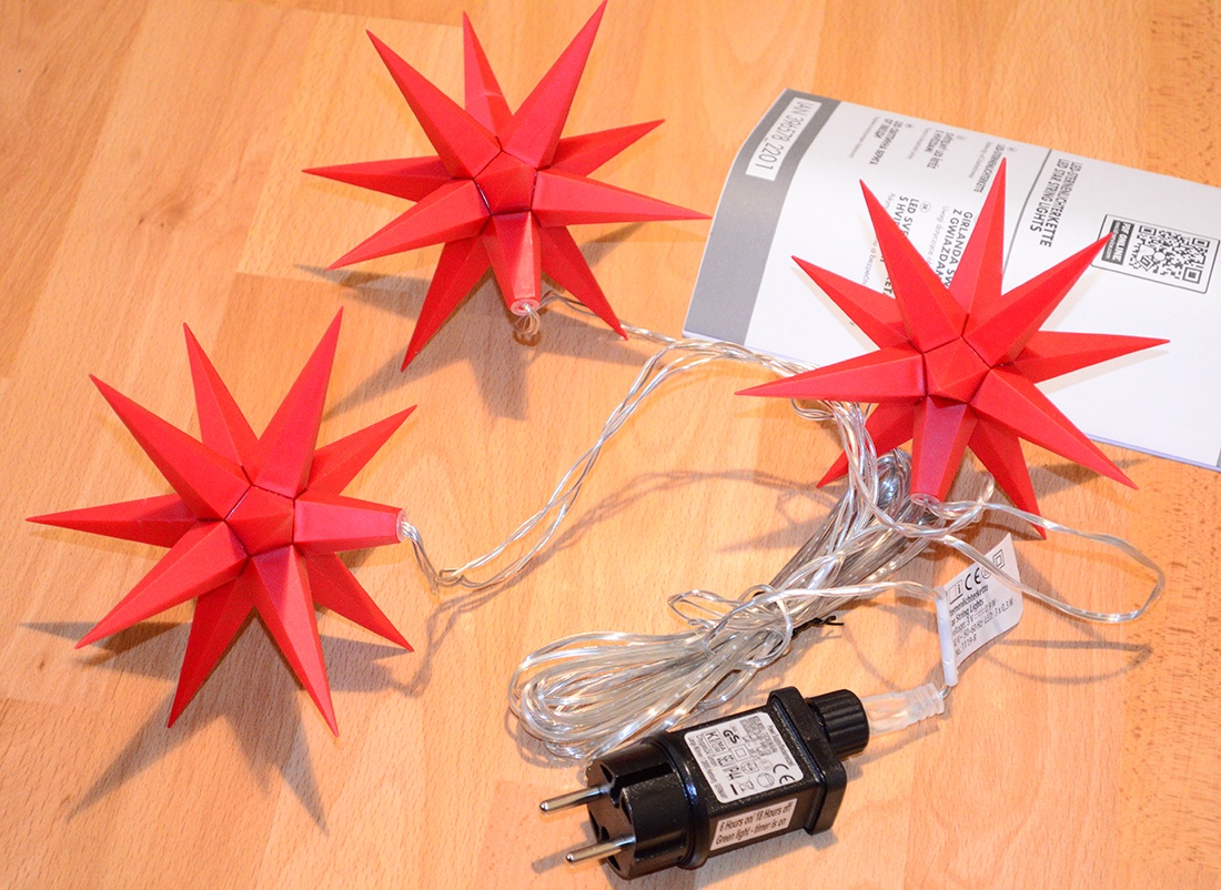 Svetelna LED retaz 3 hviezdy