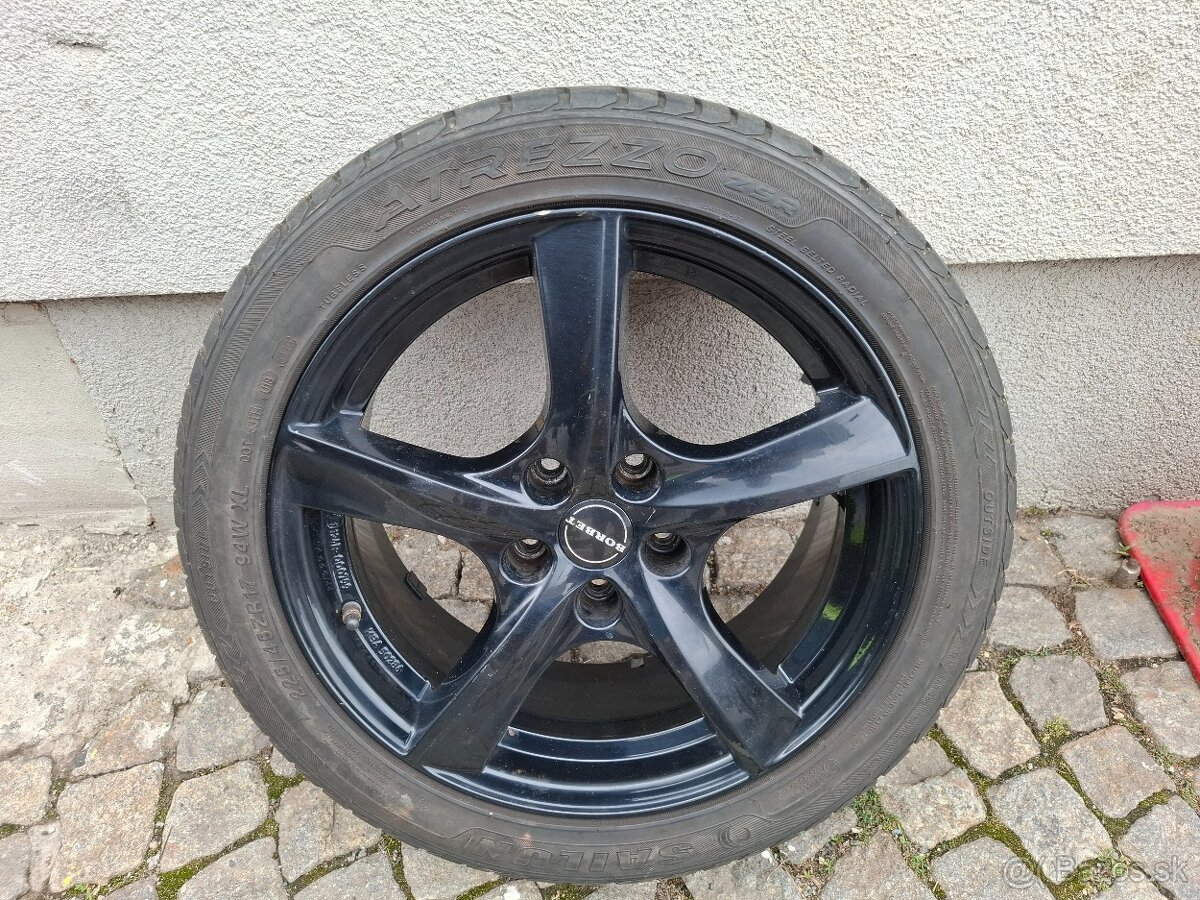 17"ELEKTRONY BORBET,5x112, ET40,LETNE PNEU 225/45R17