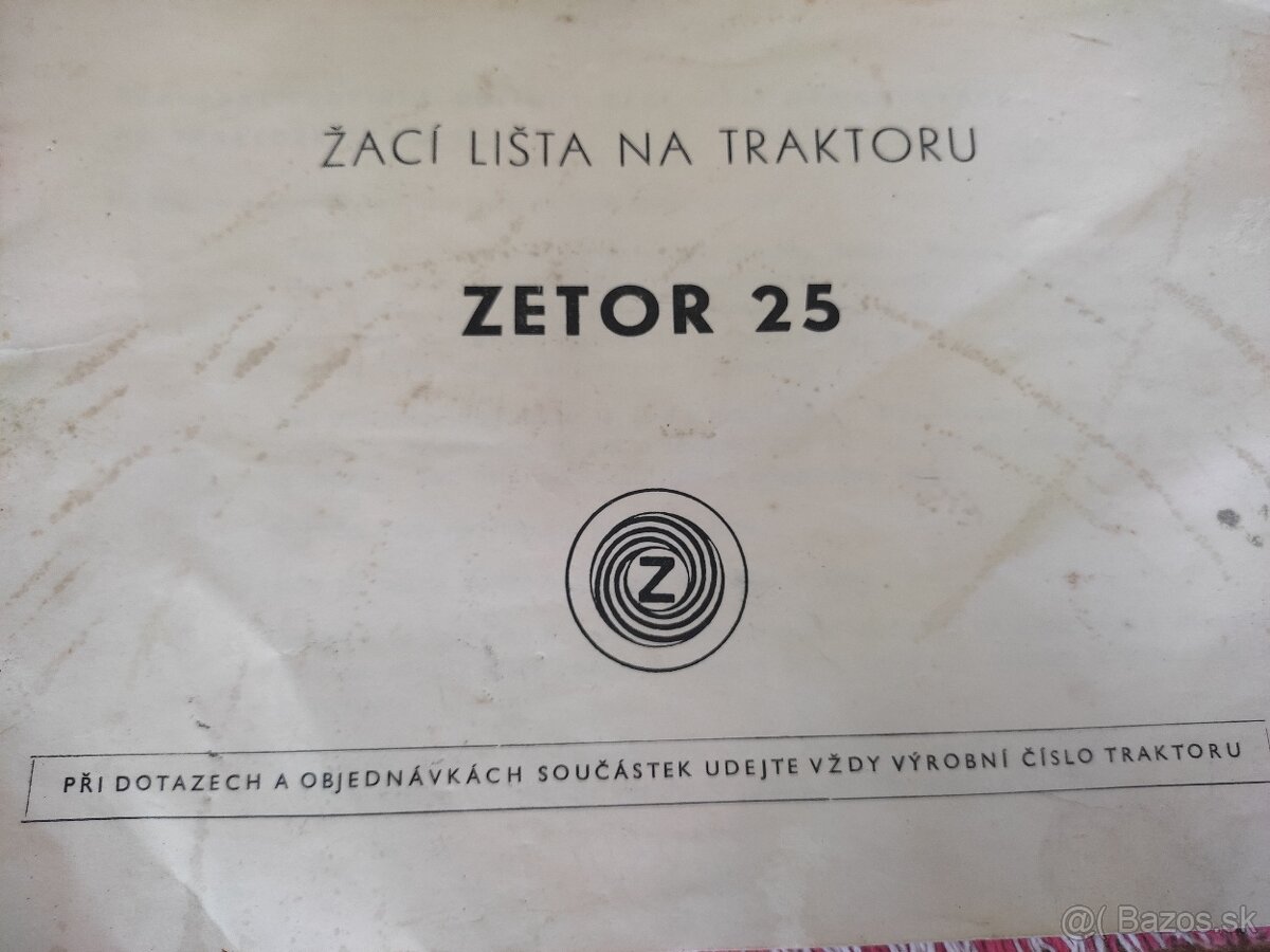 Příručka na žáci lištu Zetor 25