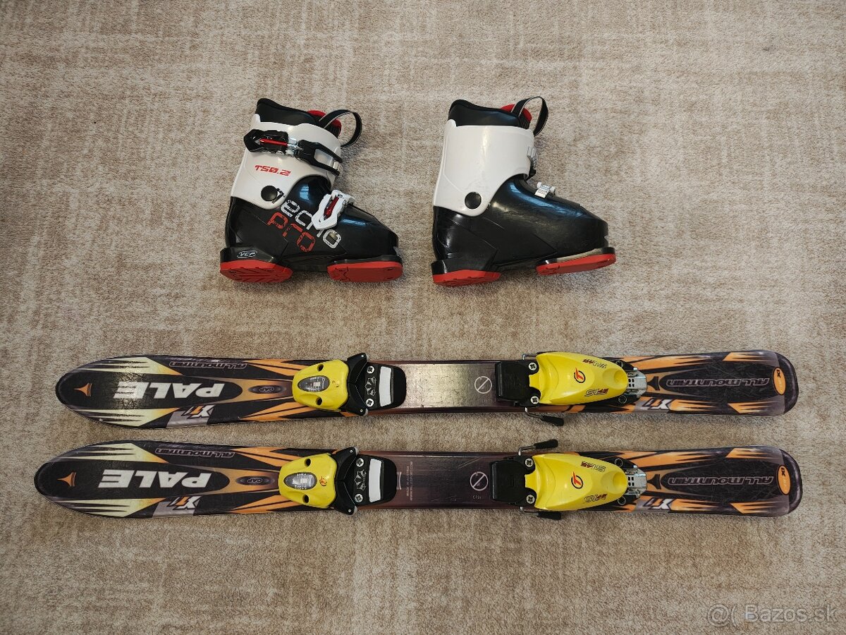 Predám detské lyže 90cm + lyžiarky