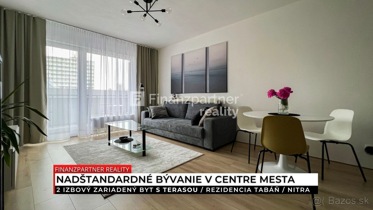 Prenájom - zariadený 2 izbový byt, Rezidencia Tabáň, Nitra